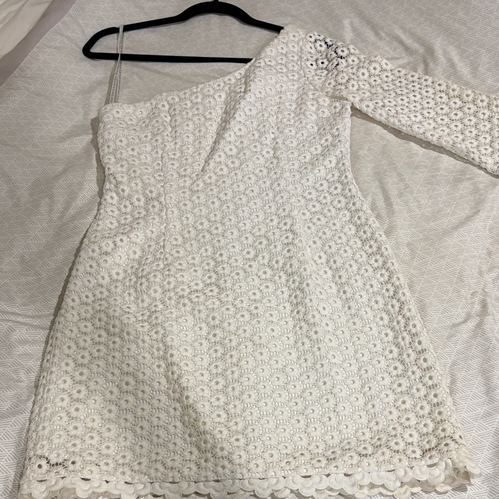 Lilly Pulitzer Cream Lace One-Shoulder Dress